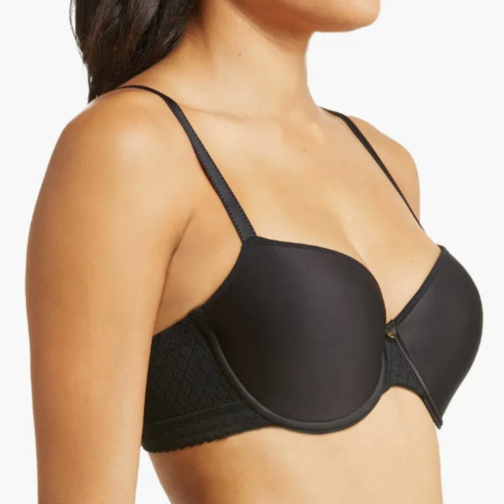 Chantelle Women's Lucie Lace Comfort Demi Memory Foam Bra, Black, 38C - Picture 2 of 7